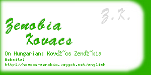 zenobia kovacs business card